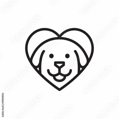 lovely dog pet icon sign vector