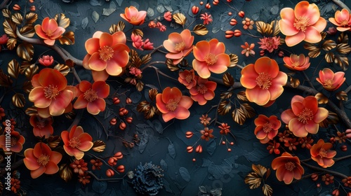 A beautiful bouquet of red flowers is displayed on a black background