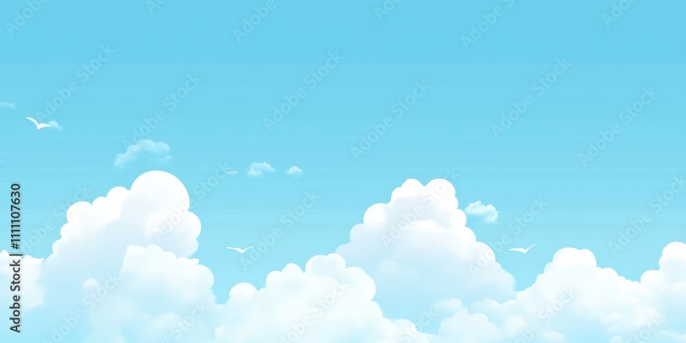 Sky blue Aquarelle paint paper textured canvas element. Summer Blue Sky and white cloud white background. Horizontal of white puffy clouds and blue sky in sunny day background Sky blue Aquarelle paint paper textured canvas element. Summer Blue Sky and white cloud white background. Horizontal of white puffy clouds and blue sky in sunny day background