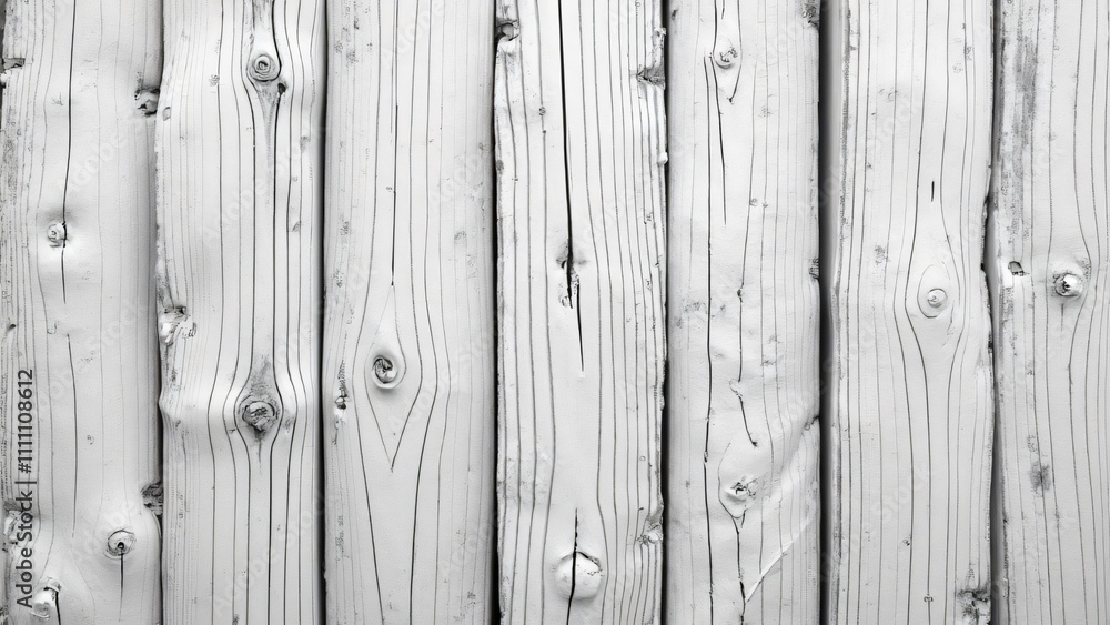 Fototapeta premium Weathered White Wooden Fence Post Texture, Rustic Background