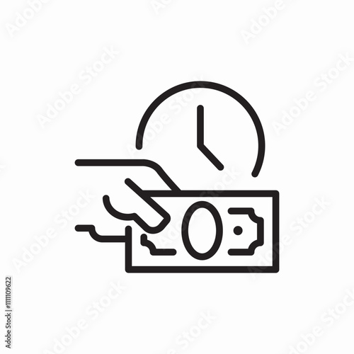 paying time icon sign vector photo