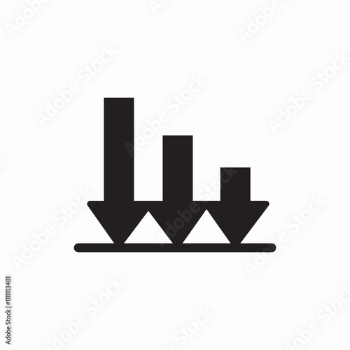 down arrow chart icon sign vector