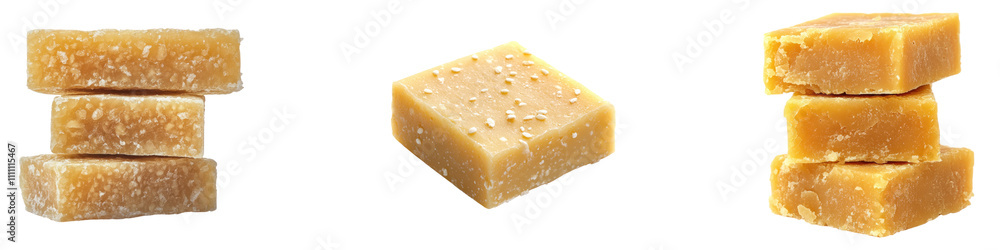 Barfi isolated on transparent background, Set of Barfi isolated on transparent background, Set of