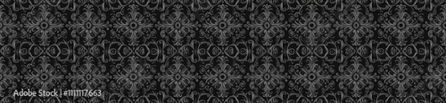 seamless pattern of Elegant silver gray floral baroque pattern dark background luxury design 