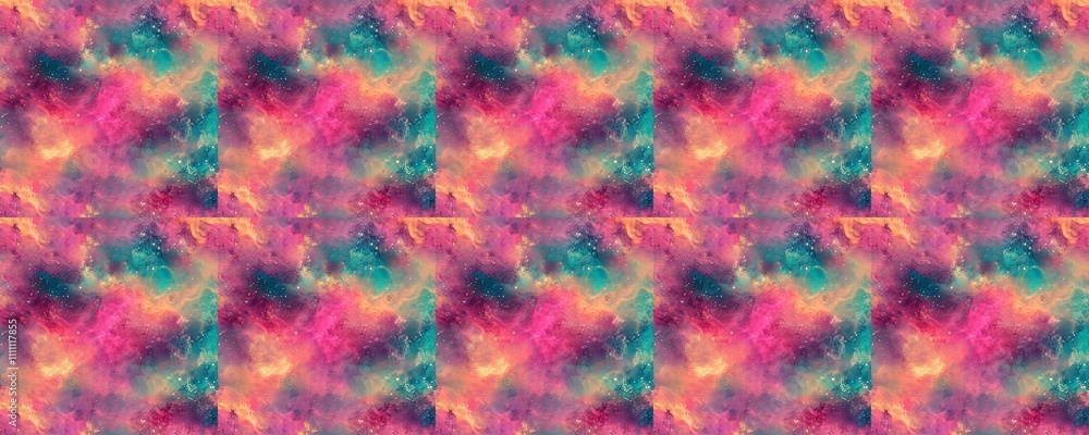 seamless pattern of Abstract cosmic nebula pink teal vibrant galaxy fantasy art dreamy design seamless pattern of Abstract cosmic nebula pink teal vibrant galaxy fantasy art dreamy design
