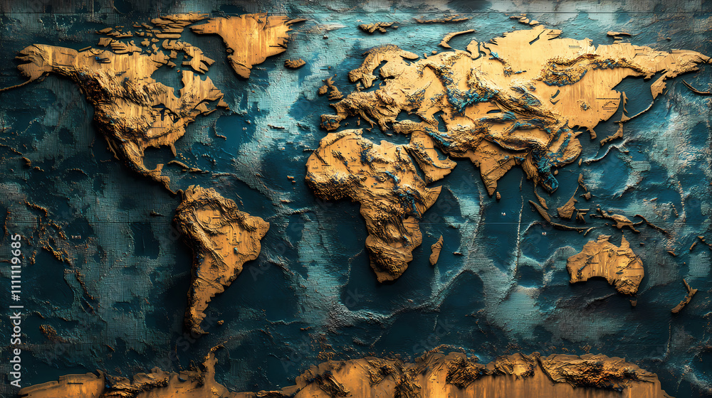 Fototapeta premium tectonic world map