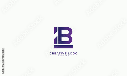 LIB BIL LB BL Abstract initial monogram letter alphabet logo design