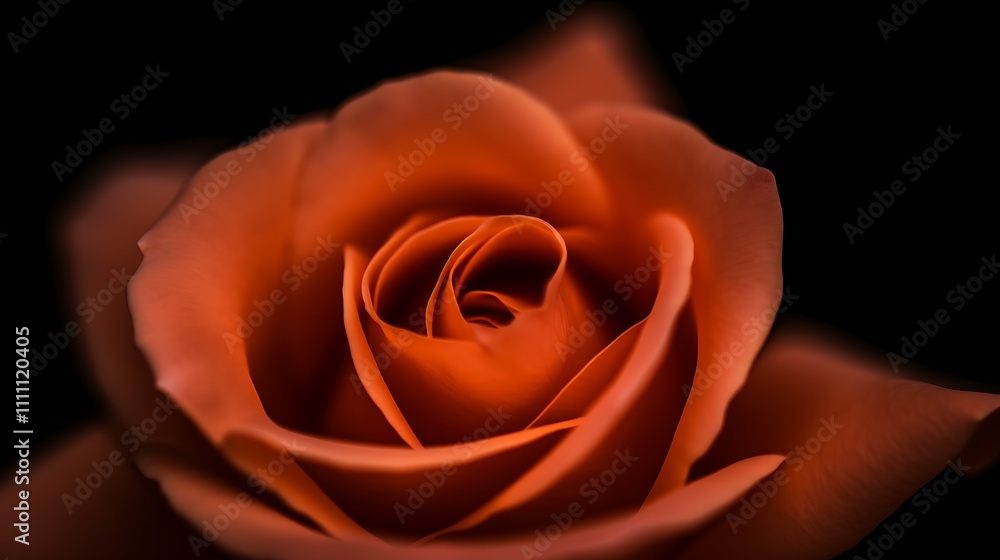 A Close Up View Of A Single Orange Rose A Close Up View Of A Single Orange Rose