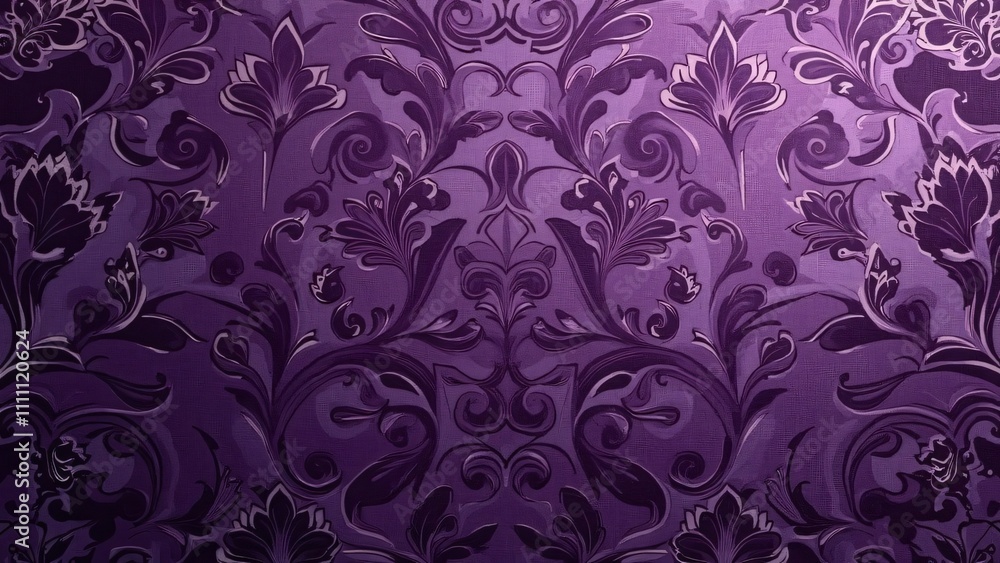 Luxurious Persian Rug Texture, Purple Floral Damask Pattern Luxurious Persian Rug Texture, Purple Floral Damask Pattern