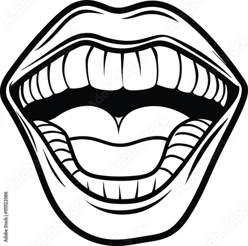 Open Mouth Vector Illustration Communication and Expression