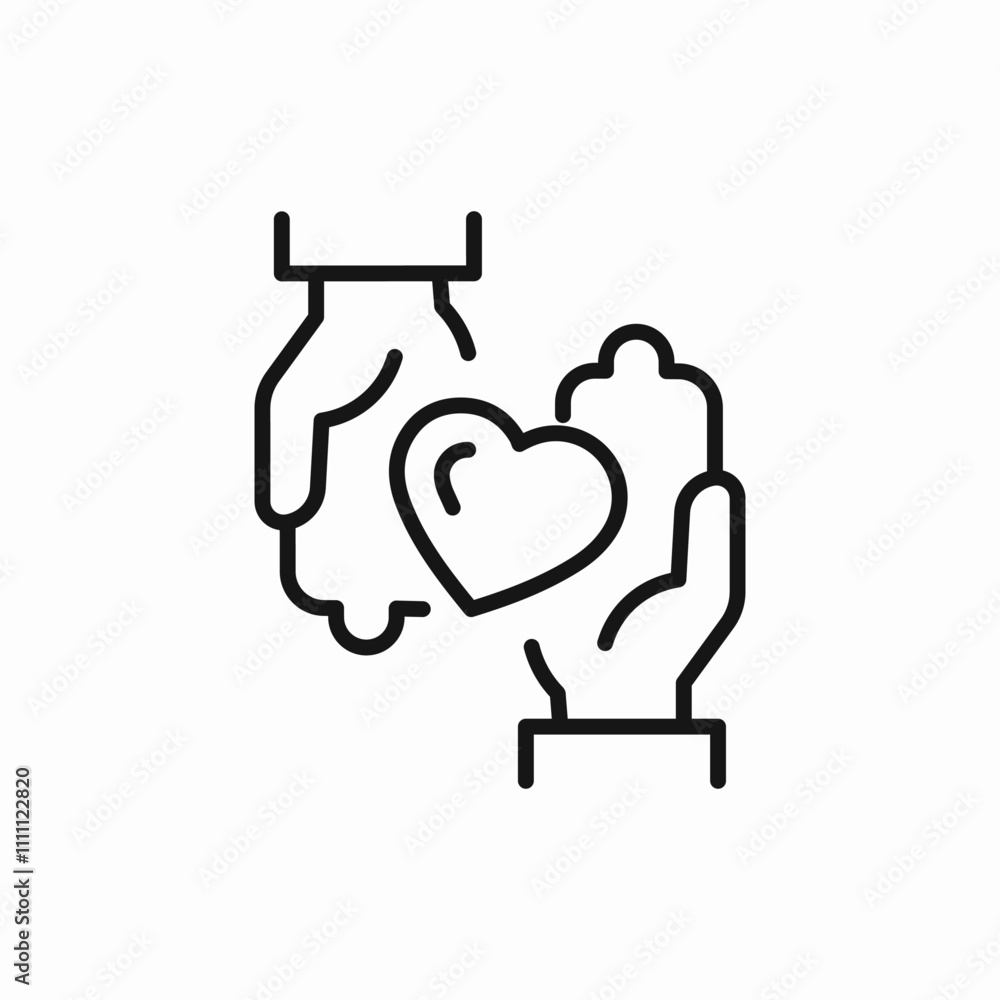 give hand heart love icon sign vector give hand heart love icon sign vector