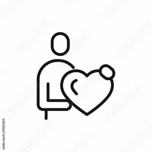 heart love person icon sign vector