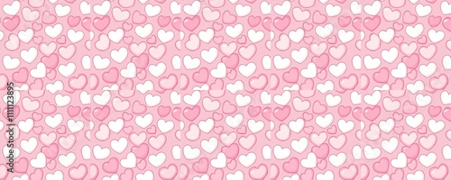seamless pattern of Pink white hearts pattern Valentines Day romantic love sweet design 