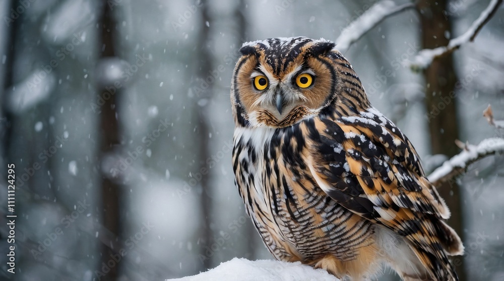 owl on a branch in the forest owl on a branch in the forest