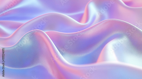 Flowing iridescent silk fabric with smooth waves creating an elegant texture