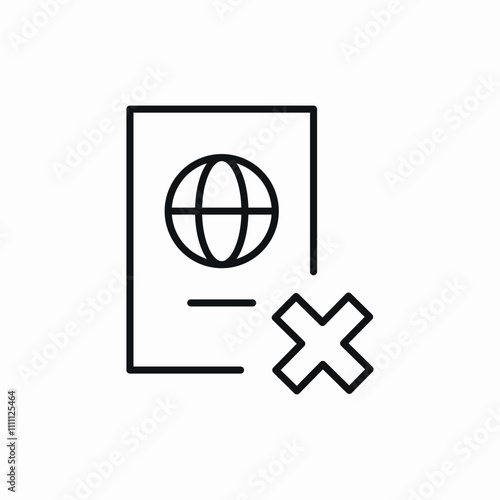 passport error problem icon sign vector