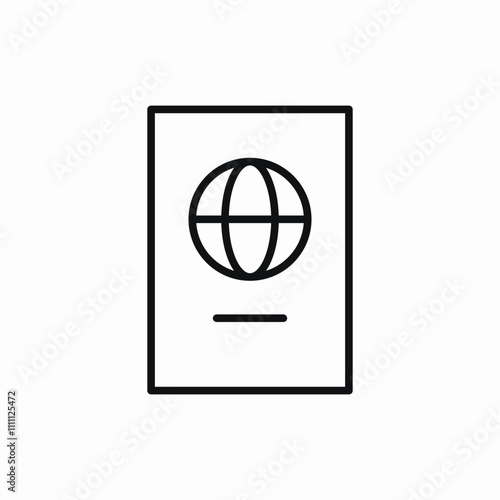 passport document icon sign vector