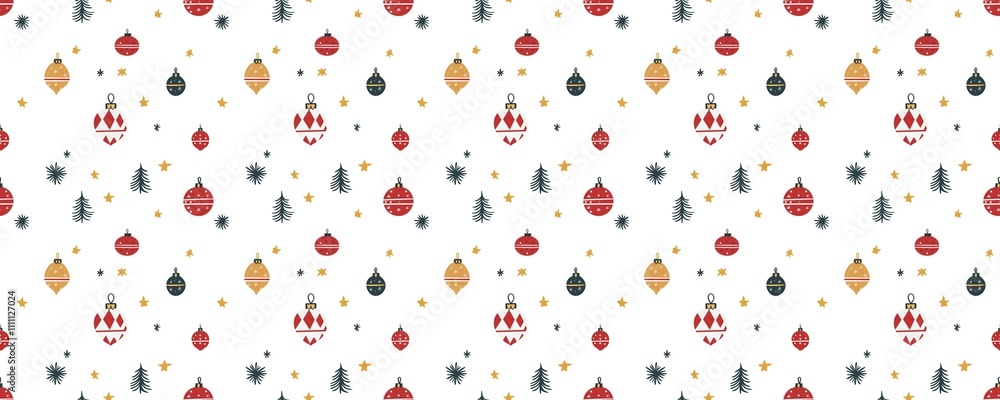 seamless pattern of Christmas red gold festive bauble design winter holiday seamless pattern of Christmas red gold festive bauble design winter holiday