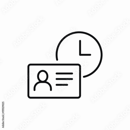 id card time icon sign vector