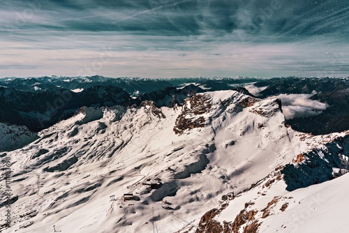 Panoramic view of the Tyrol and Bavarian Alps, Germany..Panoramic view of the Tyrol and Bavarian Alps, Germany. photo