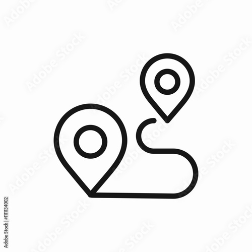 navigation path location icon sign vector