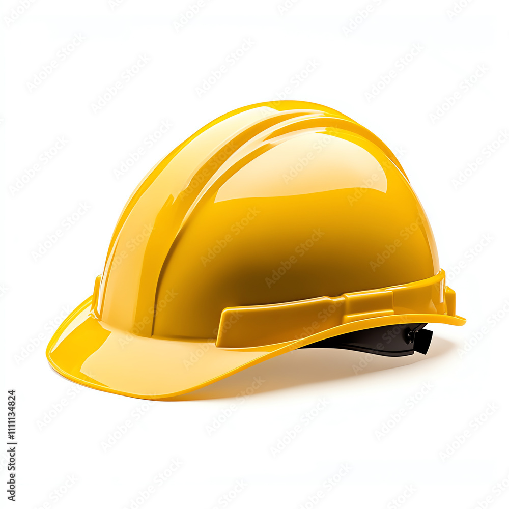 Yellow Construction Helmet Isolated on White Background Yellow Construction Helmet Isolated on White Background