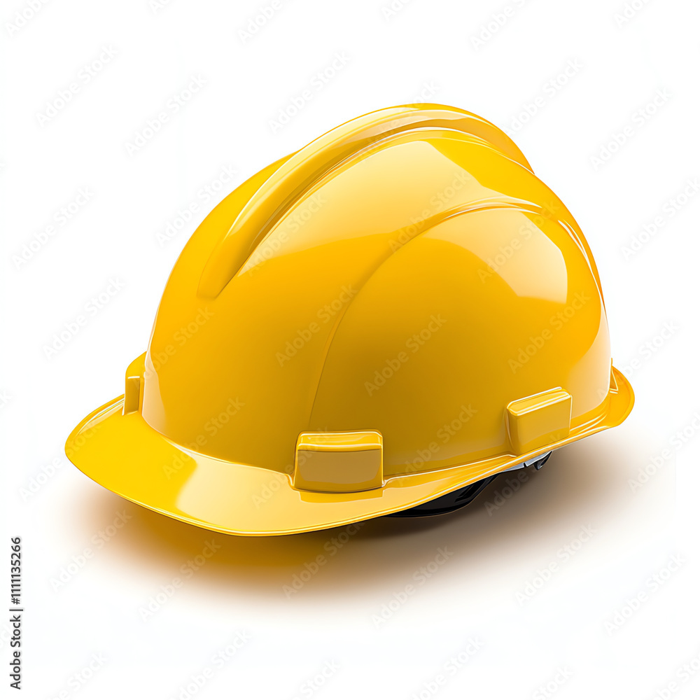 Fototapeta premium Yellow Construction Helmet Isolated on White Background