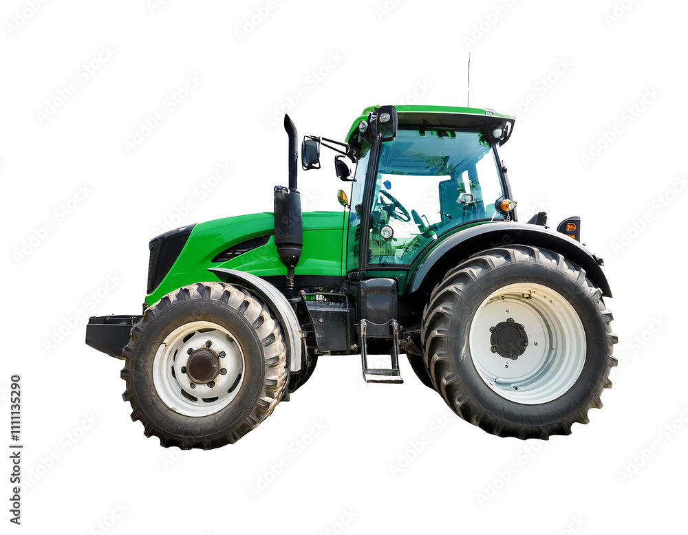 Modern green tractor isolated on white background Modern green tractor isolated on white background
