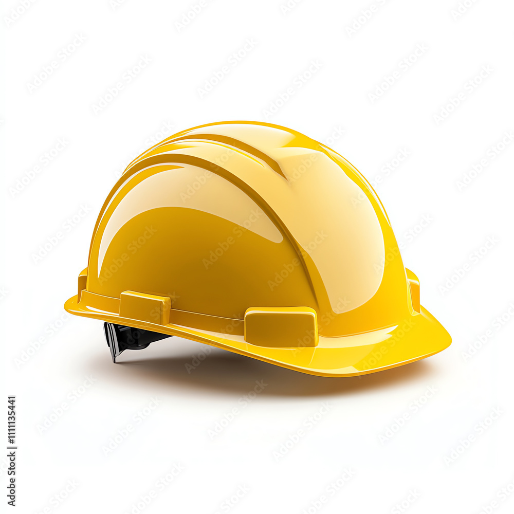 Yellow Construction Helmet Isolated on White Background Yellow Construction Helmet Isolated on White Background
