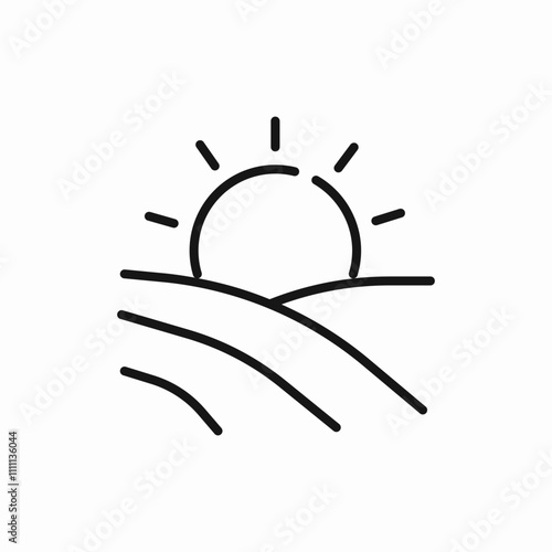 field sun icon sign vector