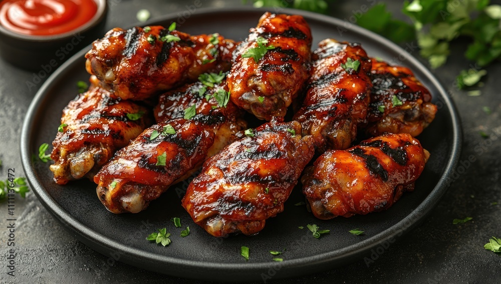 Grilled Chicken Wings with BBQ Sauce Grilled Chicken Wings with BBQ Sauce