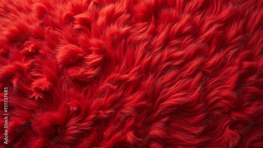 Luxurious Red Lambswool Rug Texture, Long, Thick Fibers Luxurious Red Lambswool Rug Texture, Long, Thick Fibers