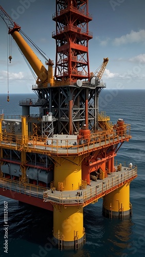 View of an Offshore Oil Rig Platform:Digital Artwork series 06 