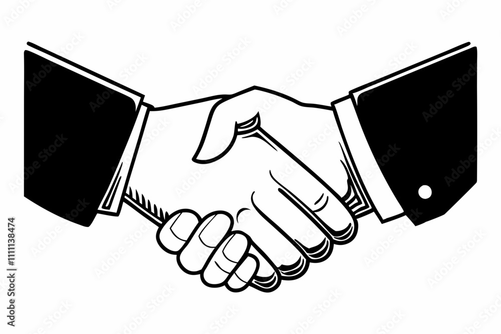 Handshake silhouette vector illustration Handshake silhouette vector illustration