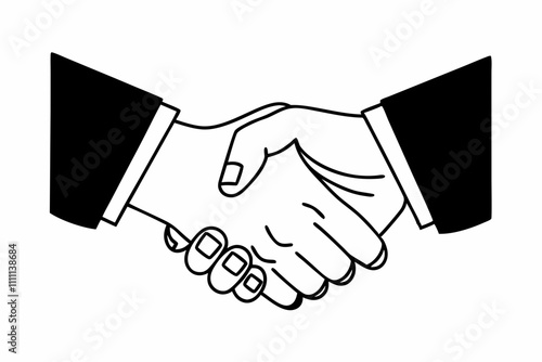 Handshake silhouette vector illustration