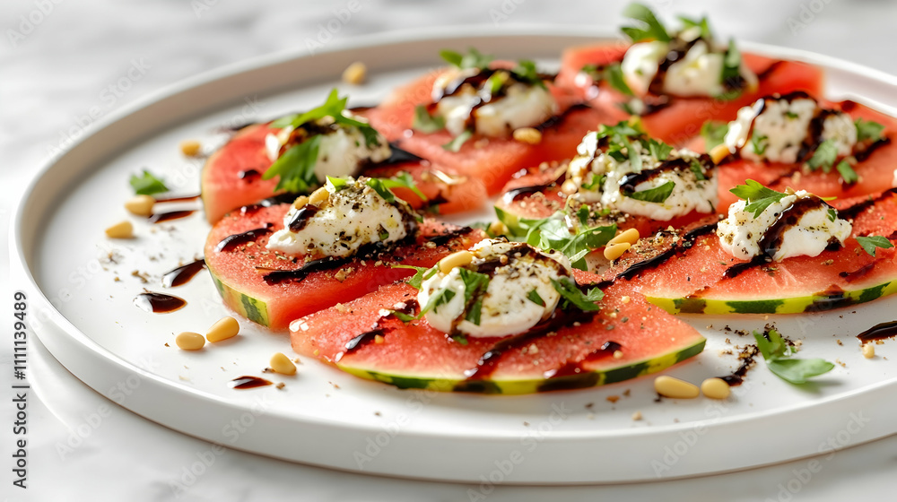 Watermelon Pizza with Whipped Feta, Fresh Mint and Sumac Dust, Mediterranean Summer Photography Watermelon Pizza with Whipped Feta, Fresh Mint and Sumac Dust, Mediterranean Summer Photography