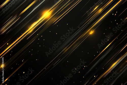 Sophisticated background with abstract light lines in black and gold