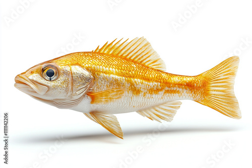 A Golden Yellow Fish Isolated On White Background
