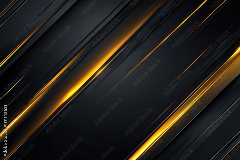 Fototapeta premium Moving light streak background with golden reflections