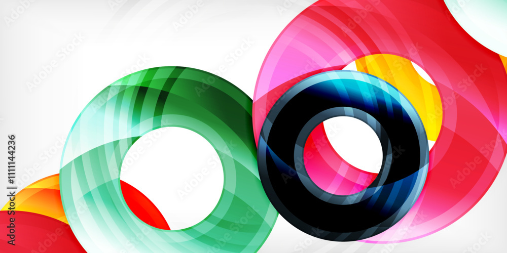 Bright colorful circles with light effects. Abstract background Bright colorful circles with light effects. Abstract background