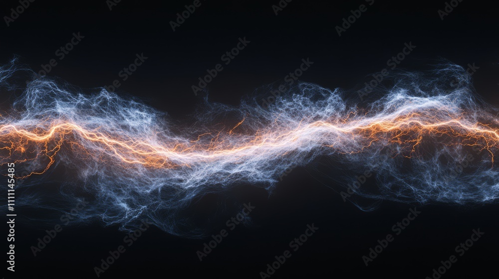 Abstract energy flow, glowing plasma stream, blue and orange hues. Abstract energy flow, glowing plasma stream, blue and orange hues.