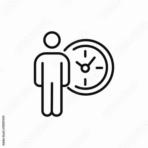 employee work time icon sign vector