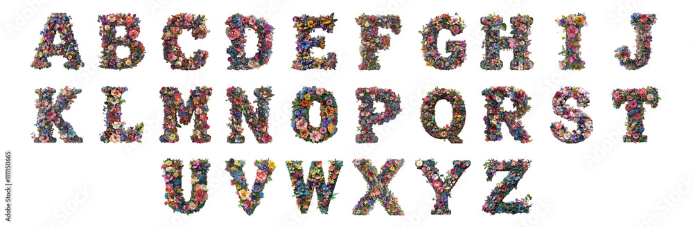 Pack A to Z in Floral Style set Against a Transparent Background for Nature-Inspired Designs, Elegant Branding, or Seasonal Typography Applications Pack A to Z in Floral Style set Against a Transparent Background for Nature-Inspired Designs, Elegant Branding, or Seasonal Typography Applications