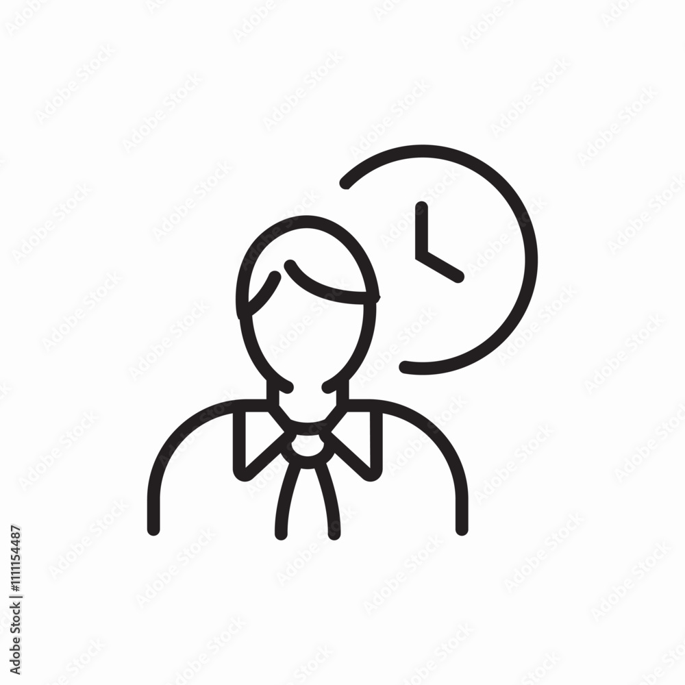 employee working time icon sign vector employee working time icon sign vector