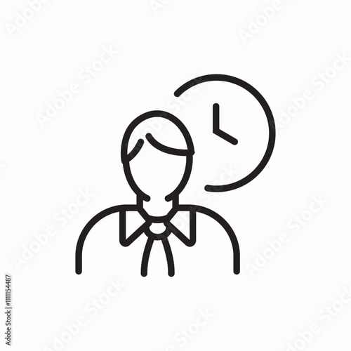 employee working time icon sign vector