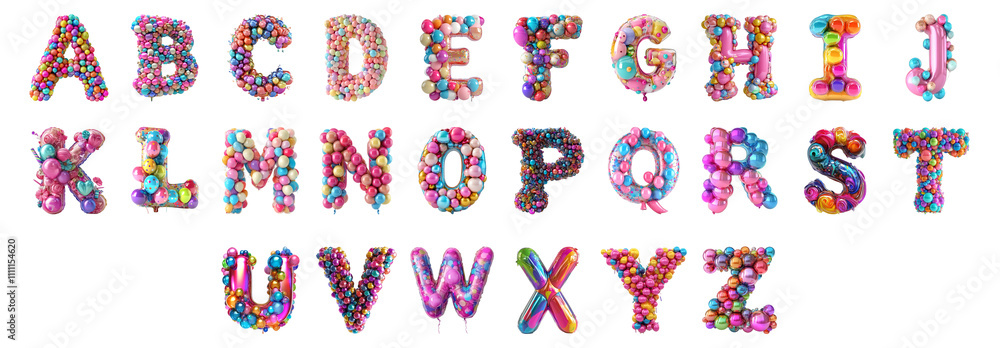 Pack Alphabets A to Z in Birthday Style set Against Transparent Background for Party Decorations, Celebratory Designs, or Festive Typography Applications Pack Alphabets A to Z in Birthday Style set Against Transparent Background for Party Decorations, Celebratory Designs, or Festive Typography Applications