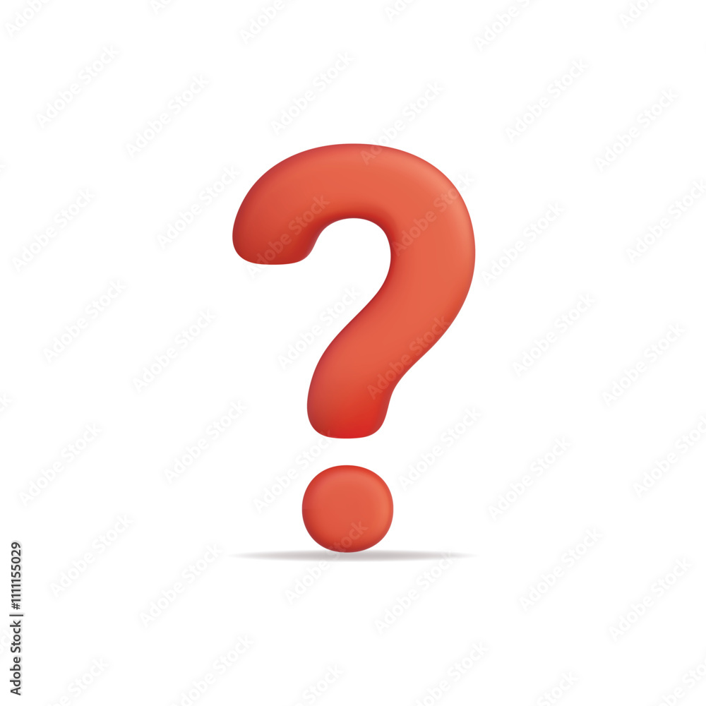 3d vector icon of a red question mark, symbolizing inquiry and curiosity 3d vector icon of a red question mark, symbolizing inquiry and curiosity