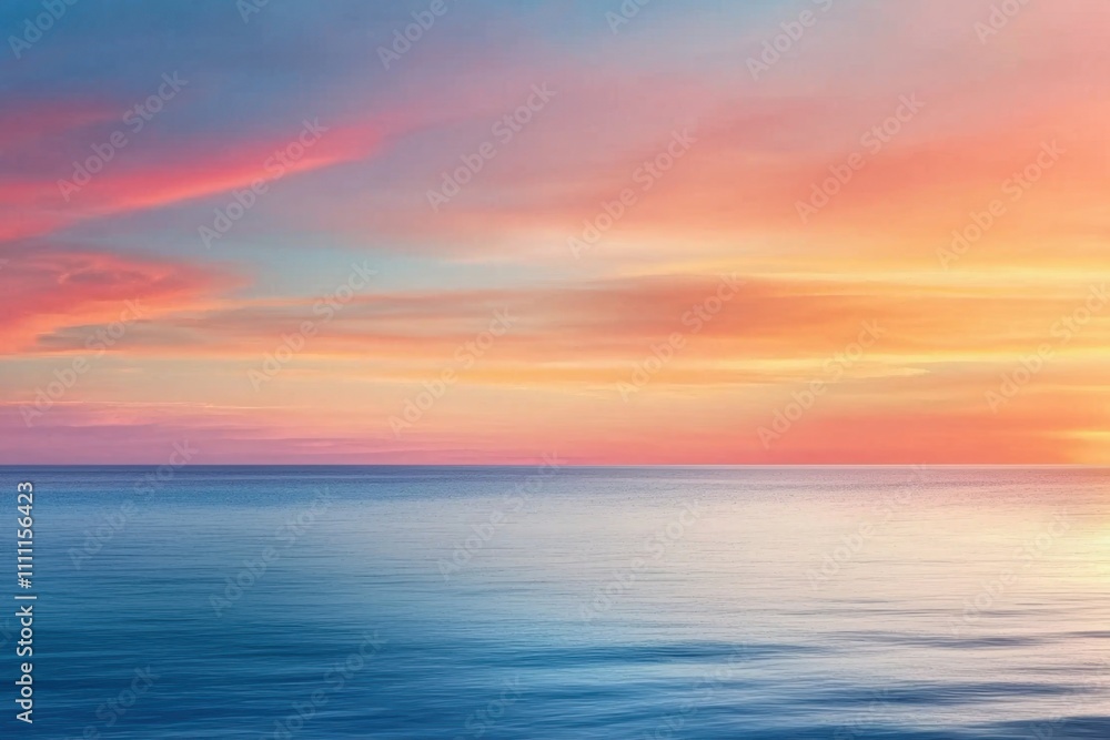 A beautiful sunset over the ocean with a calm and peaceful mood A beautiful sunset over the ocean with a calm and peaceful mood