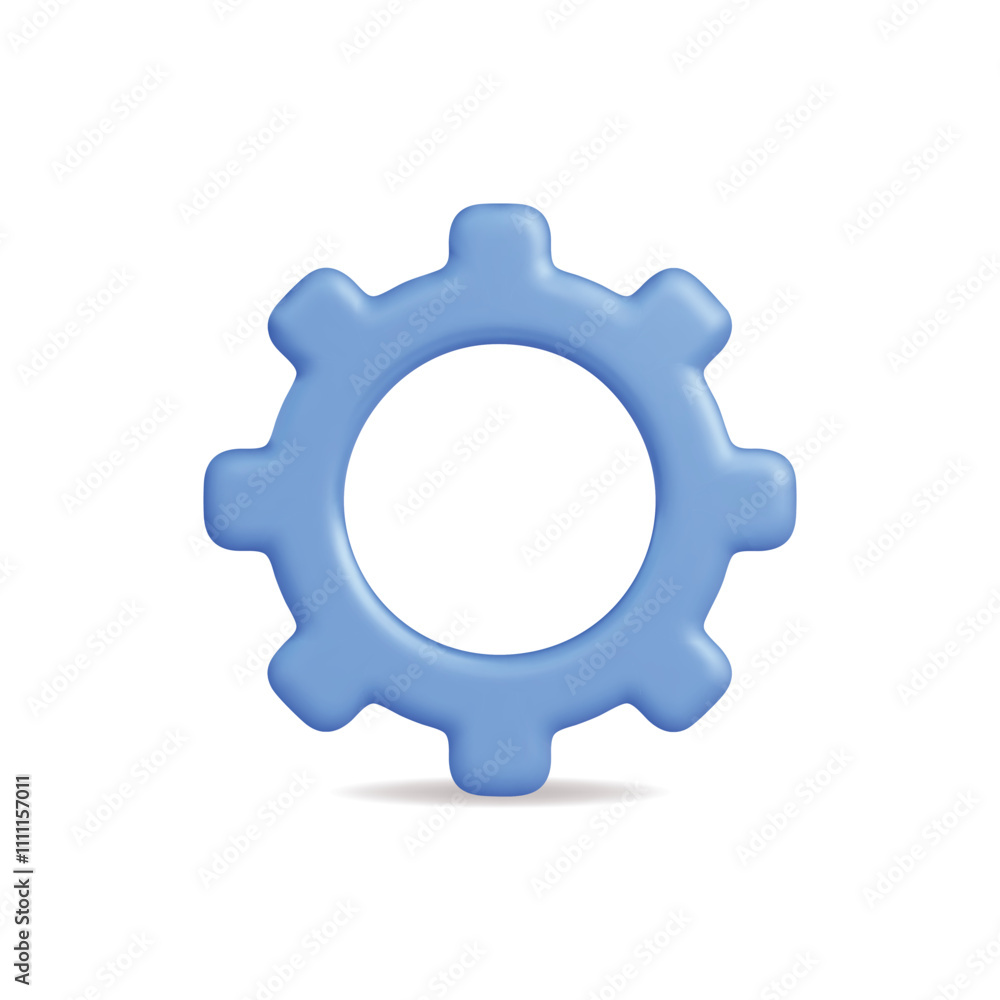 3d vector icon of a blue gear symbolizing technology and machinery 3d vector icon of a blue gear symbolizing technology and machinery