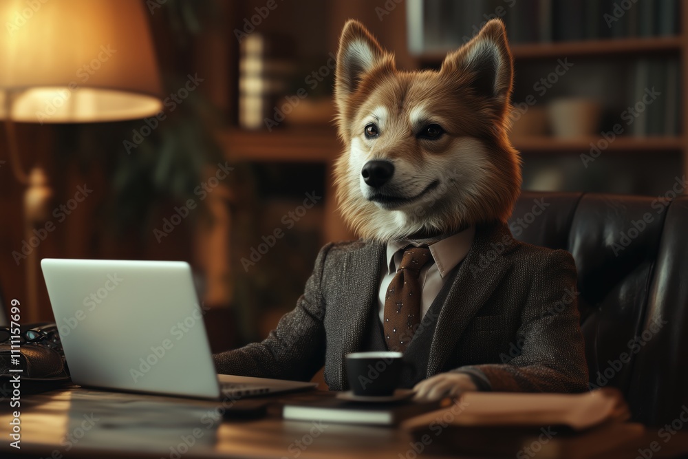 Dog in business attire ready for the next meeting Dog in business attire ready for the next meeting